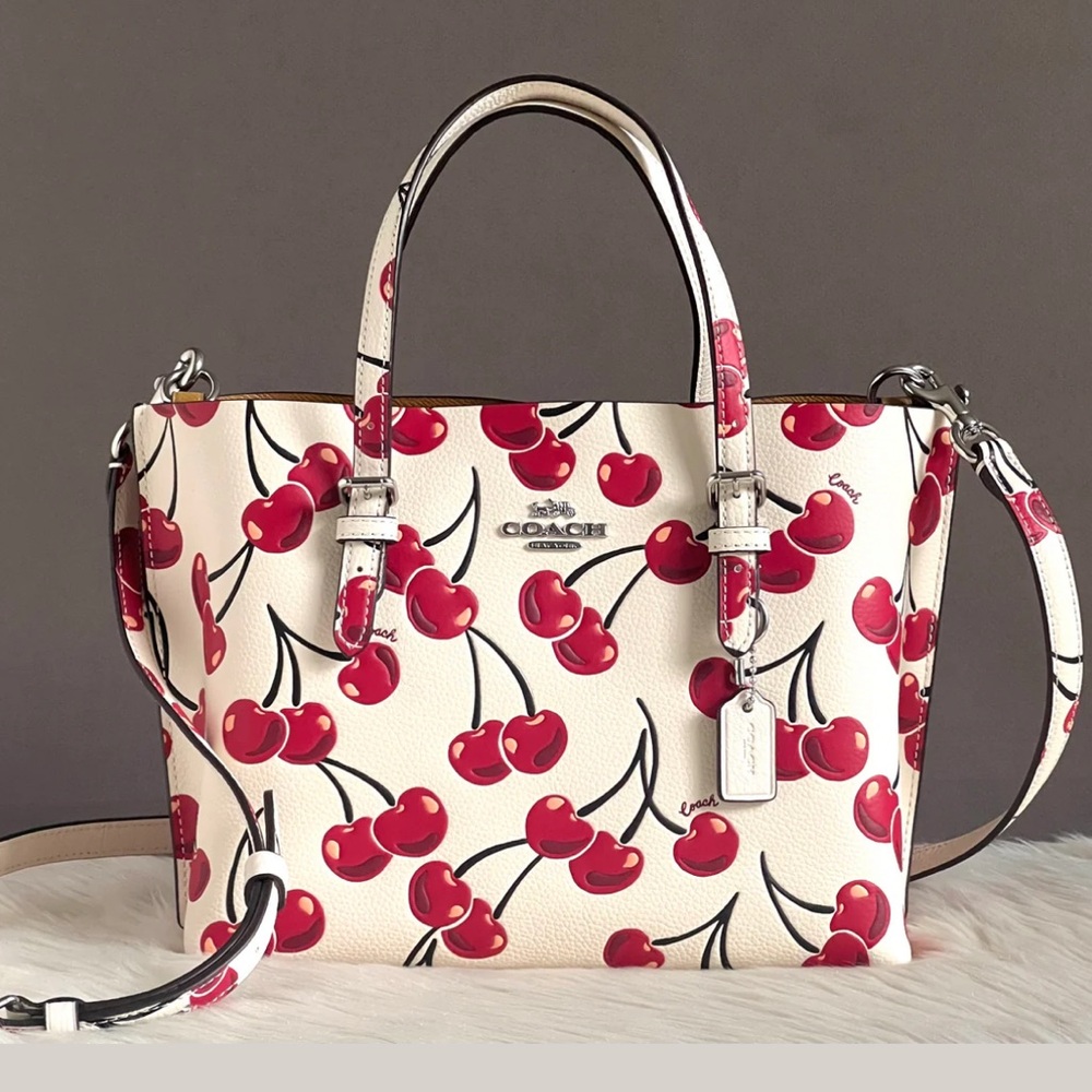 MOLLIE TOTE BAG 25 WITH CHERRY PRINT
Color: SV/Chalk Multi - Picture 5 of 16